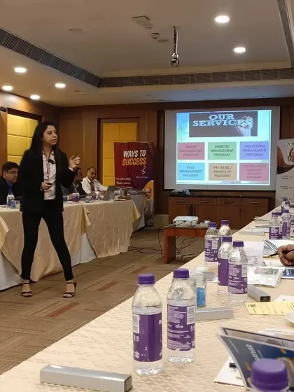 A wide shot of my presentation, showcasing the professional and engaging environment of my corporate workshops.