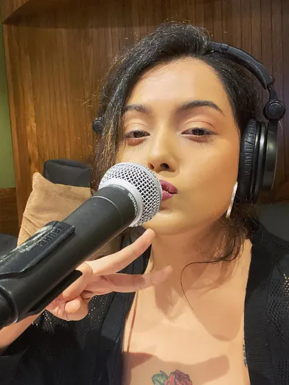 A quick selfie during a recording session for my own music. Writing and recording with my band is a process I'll forever cherish.
