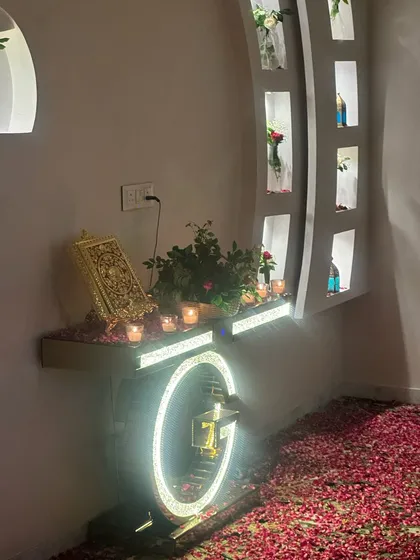 It's the personal touches that make a difference. I can arrange for custom light-up initials and decorate console tables with flower arrangements, candles, and petals to make the entire room part of the celebration.