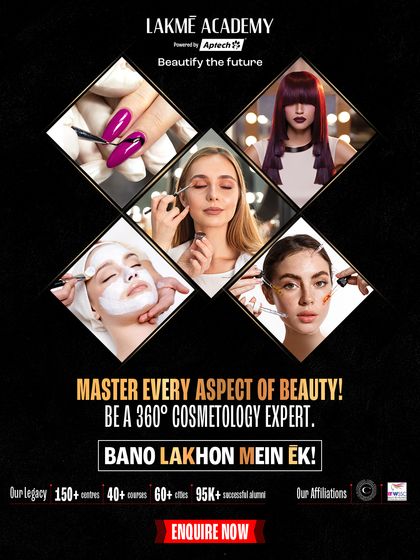 To stand out, your skills need to glow the brightest. Our 360-degree cosmetology course helps you master every aspect of beauty, from hair and skin to makeup and nails, all under the guidance of Lakmē certified trainers.