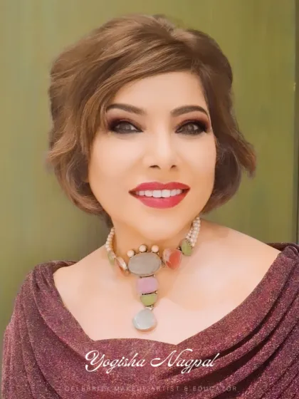 A glamorous look for a global personality development coach. The makeup is designed to be as powerful and inspiring as she is.