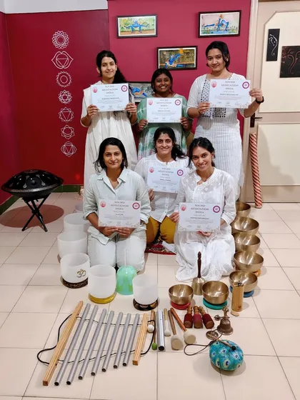 Celebrating our newest certified sound meditation teachers. This moment represents the culmination of their dedicated learning and the beginning of their journey to share the gift of sound healing with the world. You become part of a supportive global community.