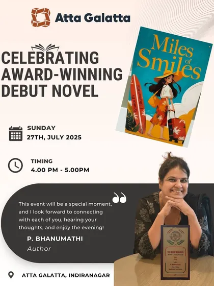 Celebrating an award-winning debut novel. We were delighted to host the launch of P. Bhanumathi’s travel fiction 'Miles of Smiles', a book full of humor and heart.