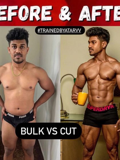 This shows the difference between a bulking phase and a cutting phase. The client successfully transitioned from adding mass to shredding fat for a defined look.