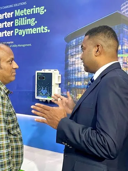 A one-on-one discussion about my smart metering and billing solutions at the EL-Asia Expo. These interactions help me refine my offerings to better serve my customers.