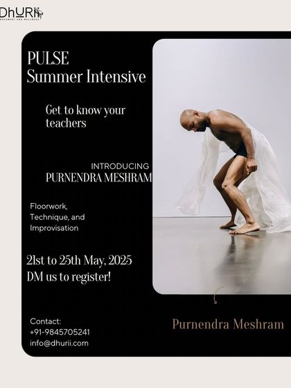Meet Purnendra Meshram, one of our teachers for the PULSE Summer Intensive. He will guide you through floor work, technique, and movement exploration.