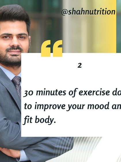 Health hack number 2: 30 minutes of exercise daily. It's one of the most effective ways to improve your mood and keep your body fit and ready for life's demands.