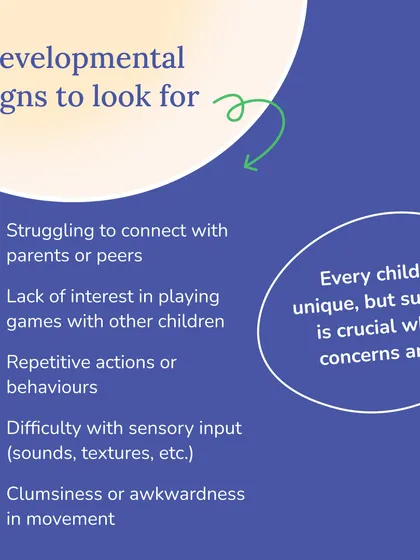 Every child is unique, but early support is crucial when developmental concerns arise. We look for signs like difficulty connecting with peers, repetitive behaviours, or sensory challenges to provide timely and effective developmental services that help each child thrive.