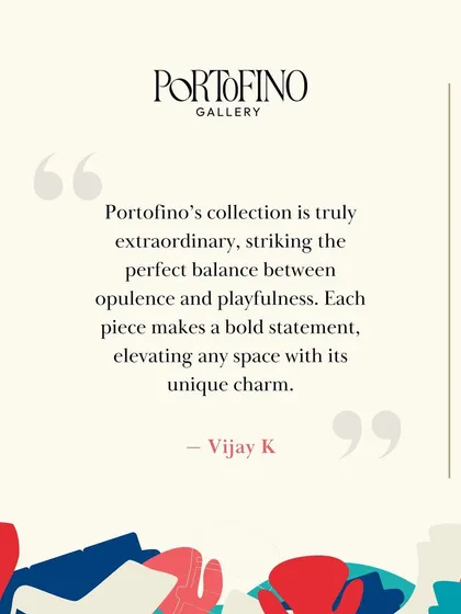 As part of our collaboration with Portofino Gallery, we curated a selection of pieces that reflect our bold, eclectic, and playful style.