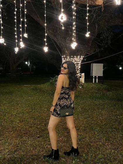 A candid shot from our New Year's Eve gig. The beautiful lighting and festive atmosphere made it a magical night to end the year.