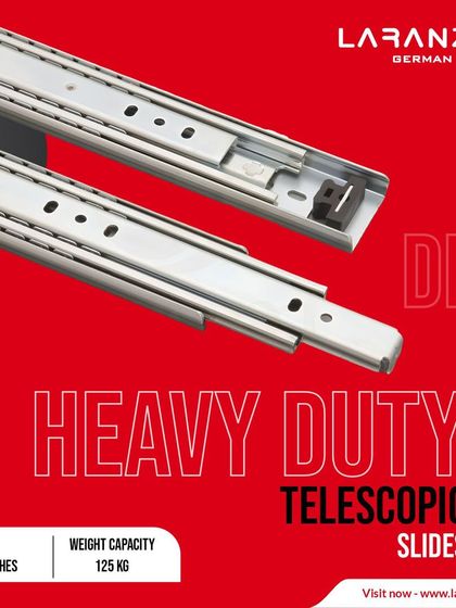 My heavy-duty telescopic slides are engineered to carry up to 125 kg, making them ideal for large, deep drawers or heavy-duty storage applications.