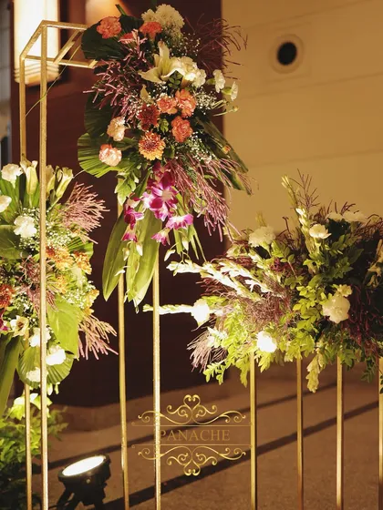 A detail of the floral decor used to accent the venue.