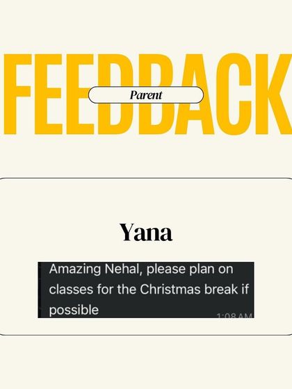 I love when parents are so engaged they ask for more. This feedback from Yana asks us to plan classes for the Christmas break, which is the best compliment.