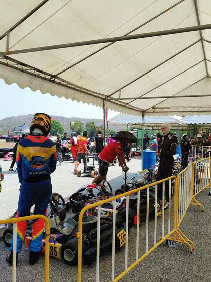 The pit lane during the Rotax Max Asia Trophy in Thailand.