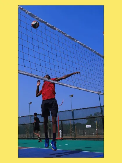 Another powerful spike from one of our athletes, a testament to their hard work and our training methods.