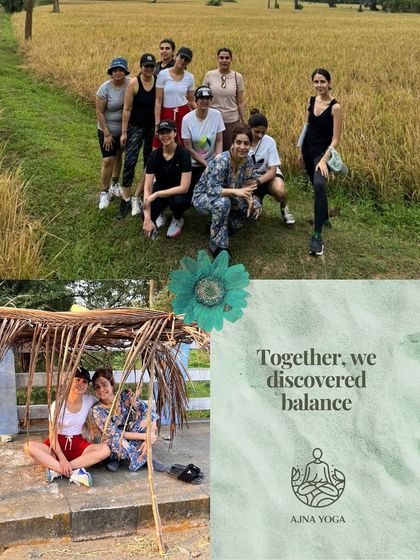 Together, we discovered balance. A group photo from a nature walk through the paddy fields in Kerala. Stepping away from the noise allows us to recharge and reconnect with ourselves and each other.