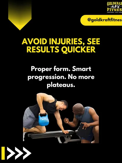 My first priority is to help you get results without getting hurt. Proper form and smart progression are key to avoiding injuries and breaking through plateaus. With my guidance, you will learn to lift safely and effectively.