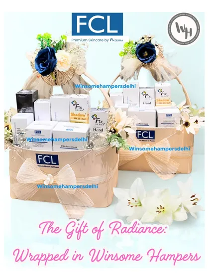 The gift of radiance. These two beautiful baskets filled with premium FCL Skincare products were designed for a luxury PR collaboration with Fixderma.