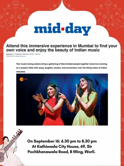 Our music community, The Naad Collective, was featured in Mid-Day. We created this space for like-minded people to connect over the lilting notes of Indian melodies.
