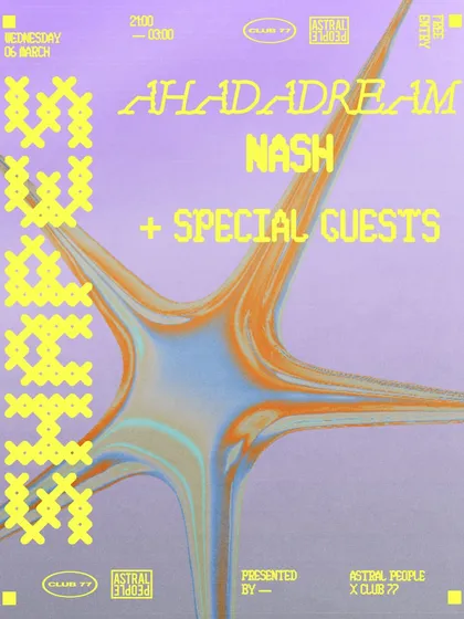 The flyer for my show at Club 77 in Sydney with the one and only Ahadadream.