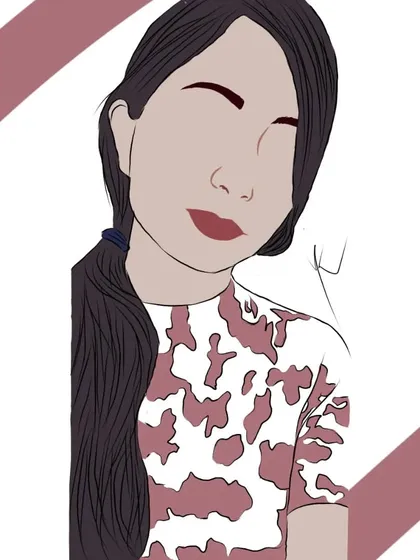 A simple, stylized self-portrait I did for fun. This minimalist, faceless style is another option for a modern and artistic illustration.
