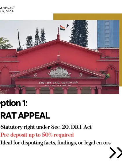 A DRAT appeal is your statutory right under the DRT Act. It is ideal for disputing facts, findings, or legal errors in the original order, though it requires a pre-deposit of up to 50 percent.