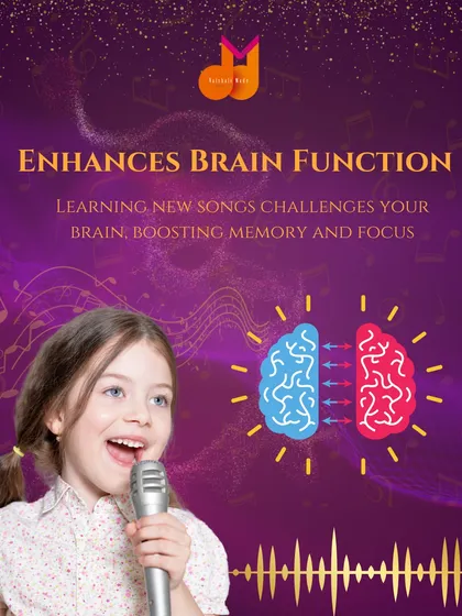 Learning new songs and melodies enhances brain function. It challenges your brain, which helps to boost your memory and focus. This is especially beneficial for our younger and senior students.