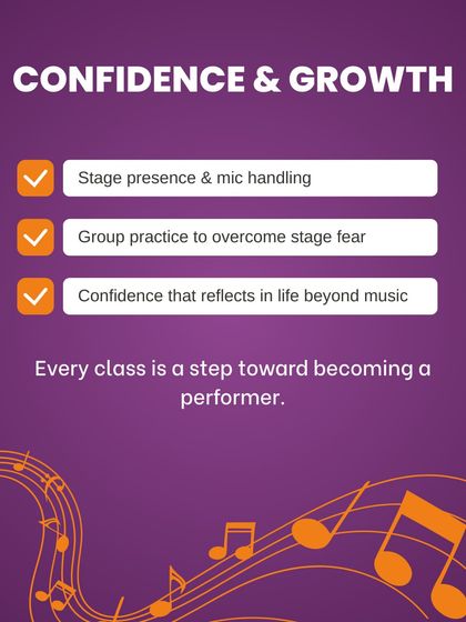 Once the foundation is set, we focus on building your confidence and growth as a performer. This includes stage presence, mic handling, and group practice sessions designed to help you overcome stage fear.