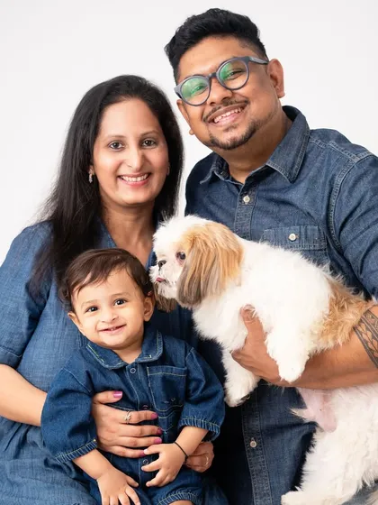 Your fur babies are family too. I always encourage parents to bring their pets along for the session. The bond between a child and their pet is so pure, and it adds an extra layer of warmth and love to your family portraits.