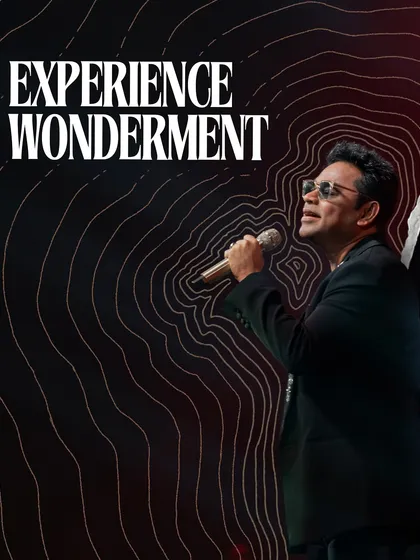 The lead graphic for the "Experience Wonderment" social media campaign, featuring a powerful image of A.R. Rahman. This serves as the visual anchor for the entire promotional series.