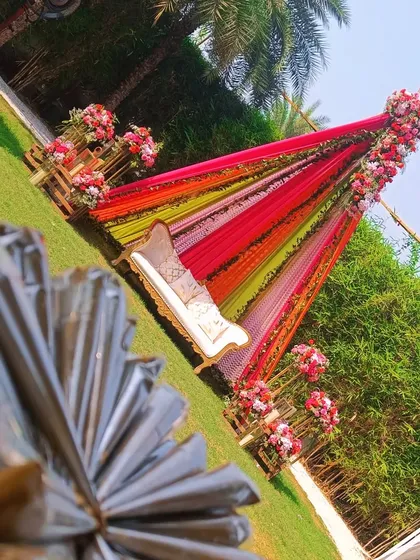 My henna cones set against the backdrop of a vibrant mehendi ceremony. I supply these for all types of events, from large weddings to small family functions, ensuring everyone gets that authentic, dark henna color.