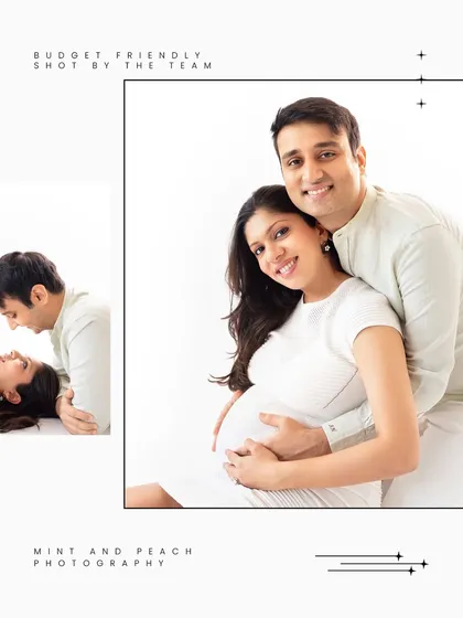 A happy couple posing during their maternity mini session. These are a great, affordable way to document your pregnancy.