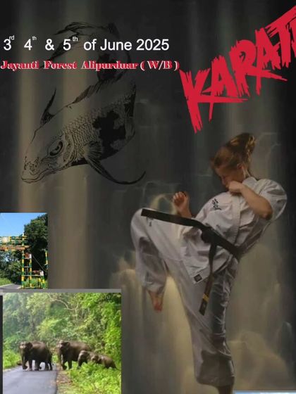 A poster for our upcoming summer camp in Jayanti Forest. These camps are a core part of our training philosophy, combining karate with the challenge of the natural world.