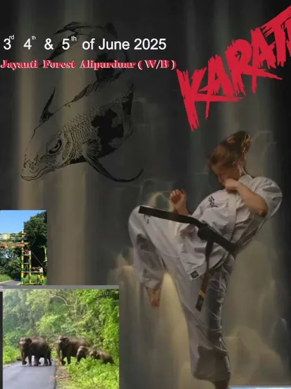 A poster for our upcoming summer camp in Jayanti Forest. These camps are a core part of our training philosophy, combining karate with the challenge of the natural world.