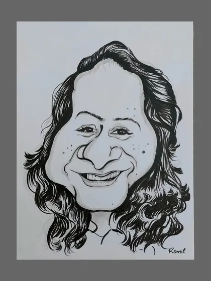So, for the first time, I made my own caricature! It was a fun experience to be on the other side of the pen for once. What do you think, does it look like me?