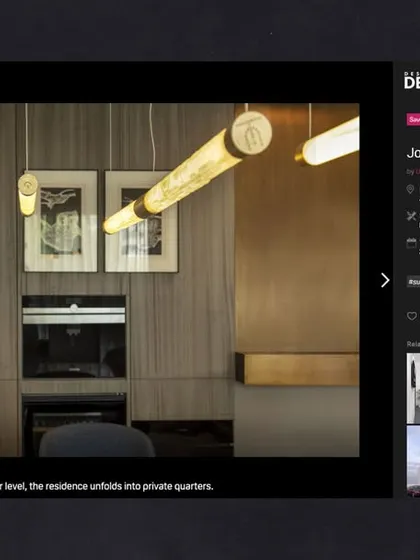 A feature on the private quarters of the Jor Bagh Residence, showcasing the seamless integration of custom lighting and built-in cabinetry.