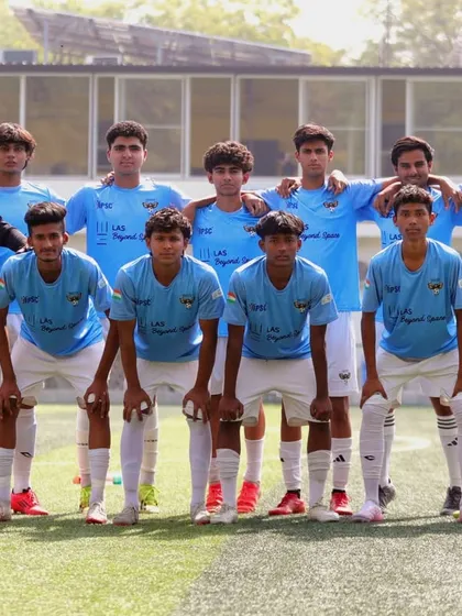 The U-17 team lineup for the HCL Delhi Future Stars Youth League. They stand together, ready to represent the club.
