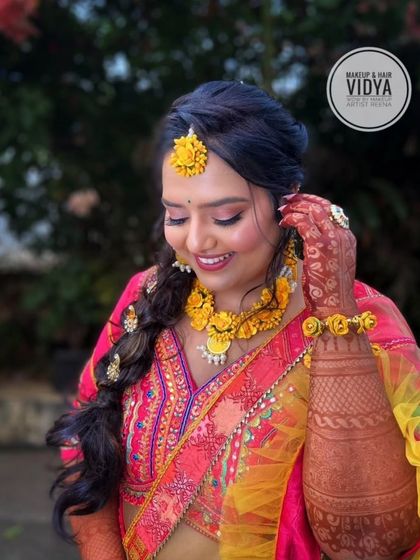 Srishti's smile says it all. She looks absolutely radiant and ready for her haldi celebrations.