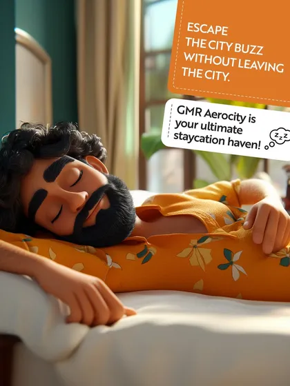 Escape the city buzz without leaving the city. This illustration captures the feeling of deep relaxation and comfort you'll find in our staycation havens, where rest is guaranteed.
