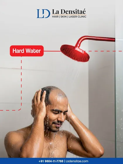 The water you shower with can harm your hair. Hard water contains minerals that build up on your scalp, making it dry and causing hair to become brittle and weak. Using a shower filter or doing a final rinse with clean water can protect your hair from this damage.
