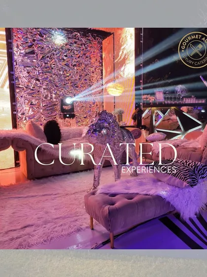 A lounge area at one of our catered events, showing how we create "Curated Experiences" in every corner.