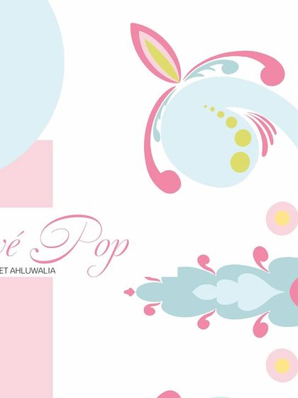 The title card for my 'Pavé Pop' collection. This series is all about soft, geometric shapes and a dreamy colour palette, offering a modern take on classic tile motifs.