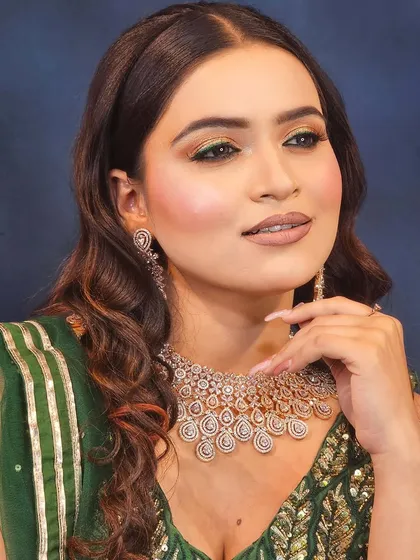 A portrait of the model looking fresh and radiant with her subtle glam makeup.