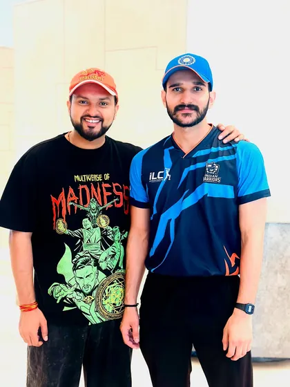 With cricket commentator Sumit Mishra. The world of professional sports is a community, and I'm proud to be a part of it.