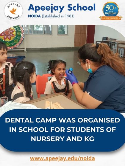 A close-up of a dental check-up in progress. We ensure our students learn about health and hygiene in a safe and supportive environment, making their first experiences with medical professionals positive ones.