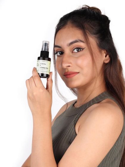 Awaken your eyes and embrace the nourishing effects of my Green Tea and Ashwagandha Under Eye Oil. It's the perfect addition to your beauty routine for a brighter, more refreshed look.