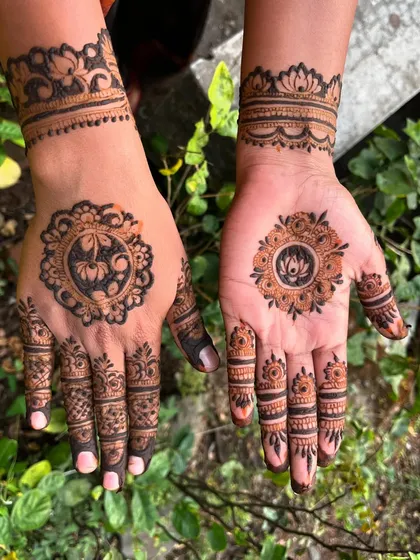 A beautiful mandala design with a lotus in the center. This is a classic and timeless choice.