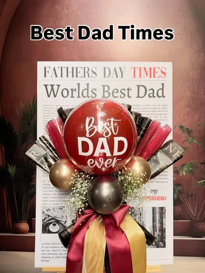 The "Best Dad Times" giant balloon card is a fun and creative way to celebrate. The newspaper-style background makes him the "World's Best Dad" in a tribute he can proudly display.