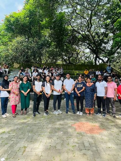 Celebrating International Fitness Day with The Yenepoya Institute of Arts, Science, Commerce, and Management. This group photo captures the spirit of "Stronger Together" as we prioritize student well-being.