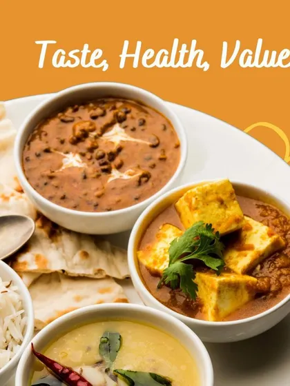 This plate shows what a balanced meal at Grihini Kitchen looks like. You get dal, paneer, jeera rice, and soft naan, representing my core promise of providing food that offers great taste, health, and value.